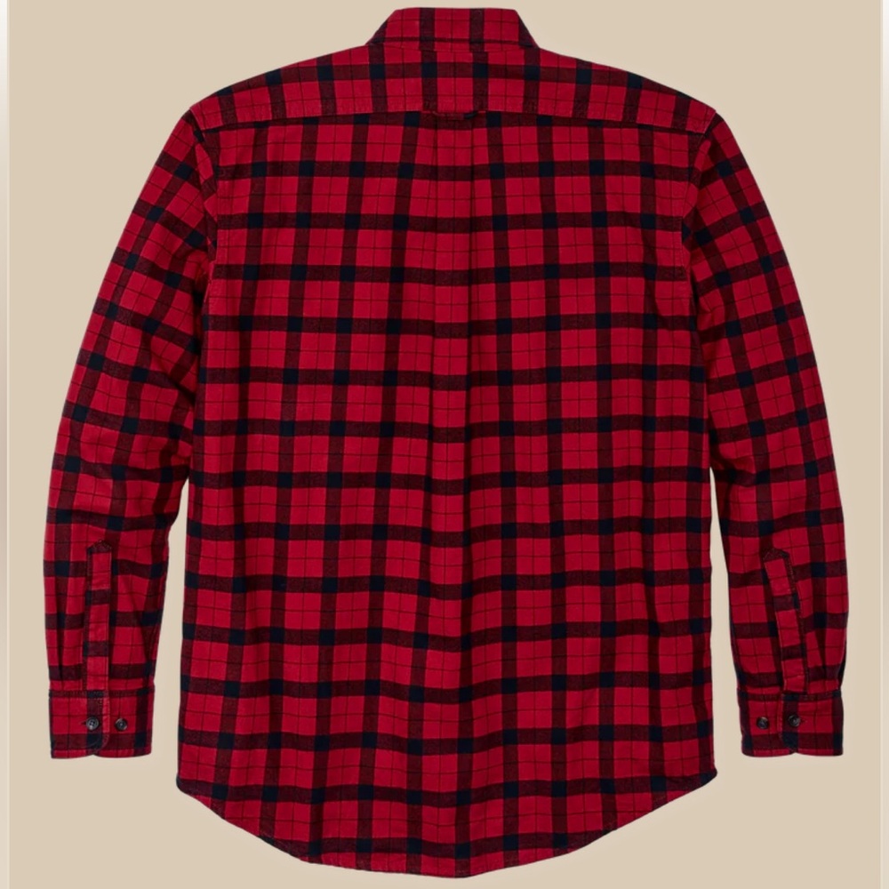 Filson Men's Alaskan Guide Shirt In Red and Black Plaid Flannel - Picture 4 of 10